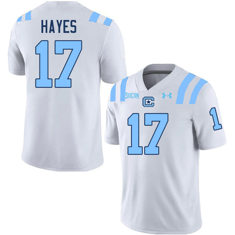 The Citadel Bulldogs #17 Quentin Hayes College Football Jerseys,Uniforms-White